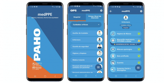 MedPPE, la nueva aplicación de la OPS que orienta al personal de salud sobre el uso de equipos de protección contra la COVID-19